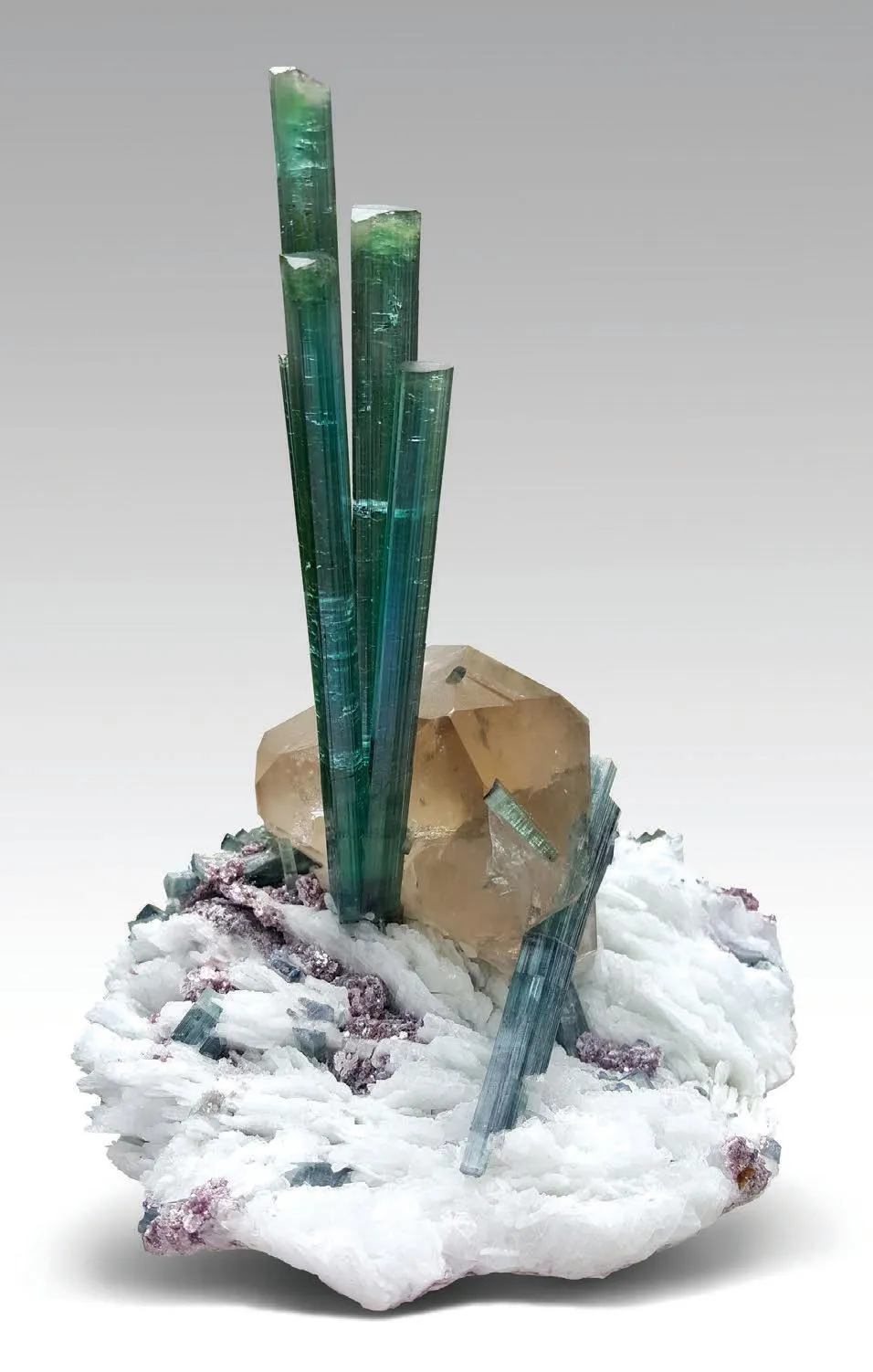 Elbaite, Smoky Quartz, Albite, Lepidolite - image 1