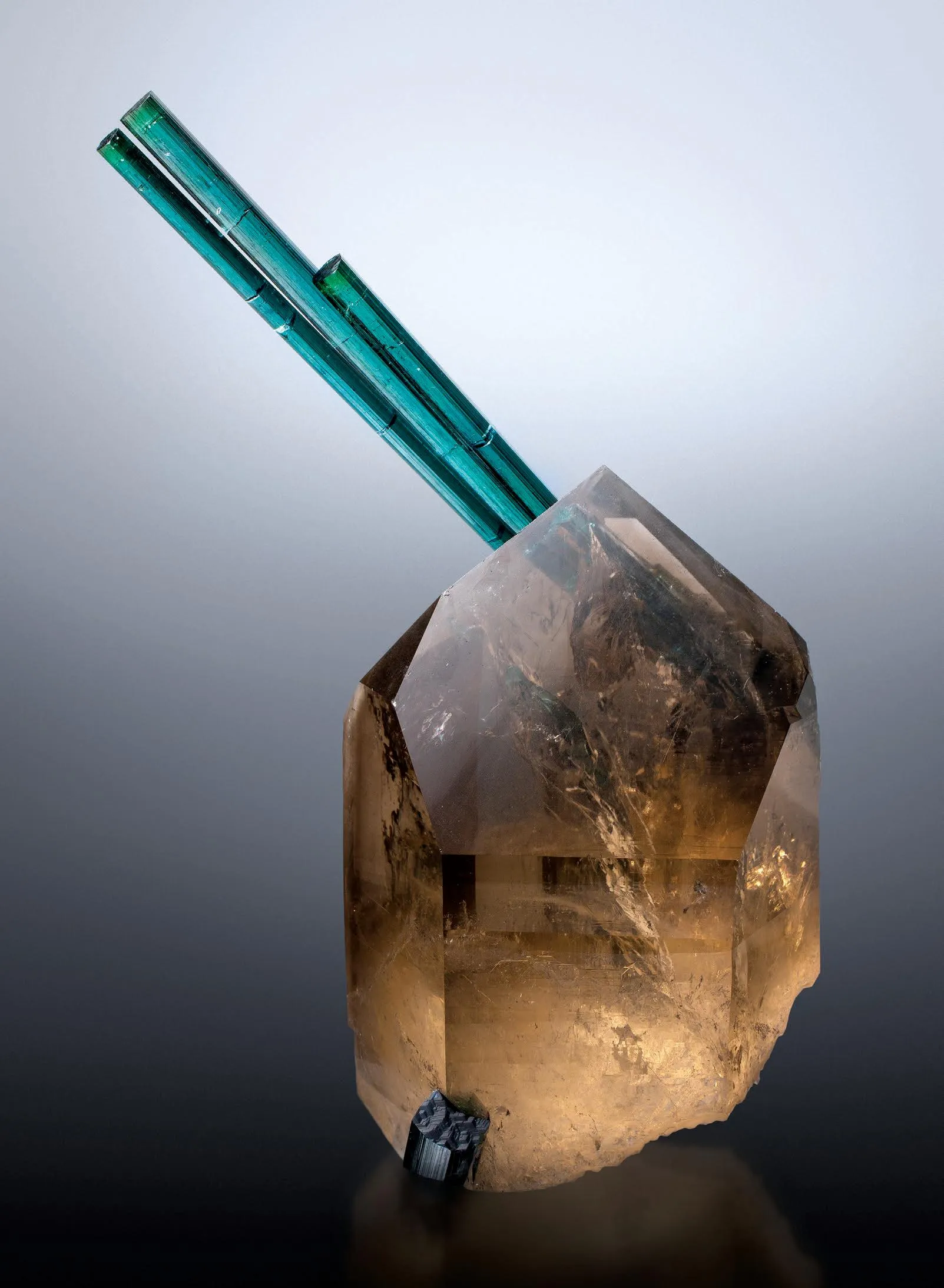Elbaite, Smoky Quartz - image 1