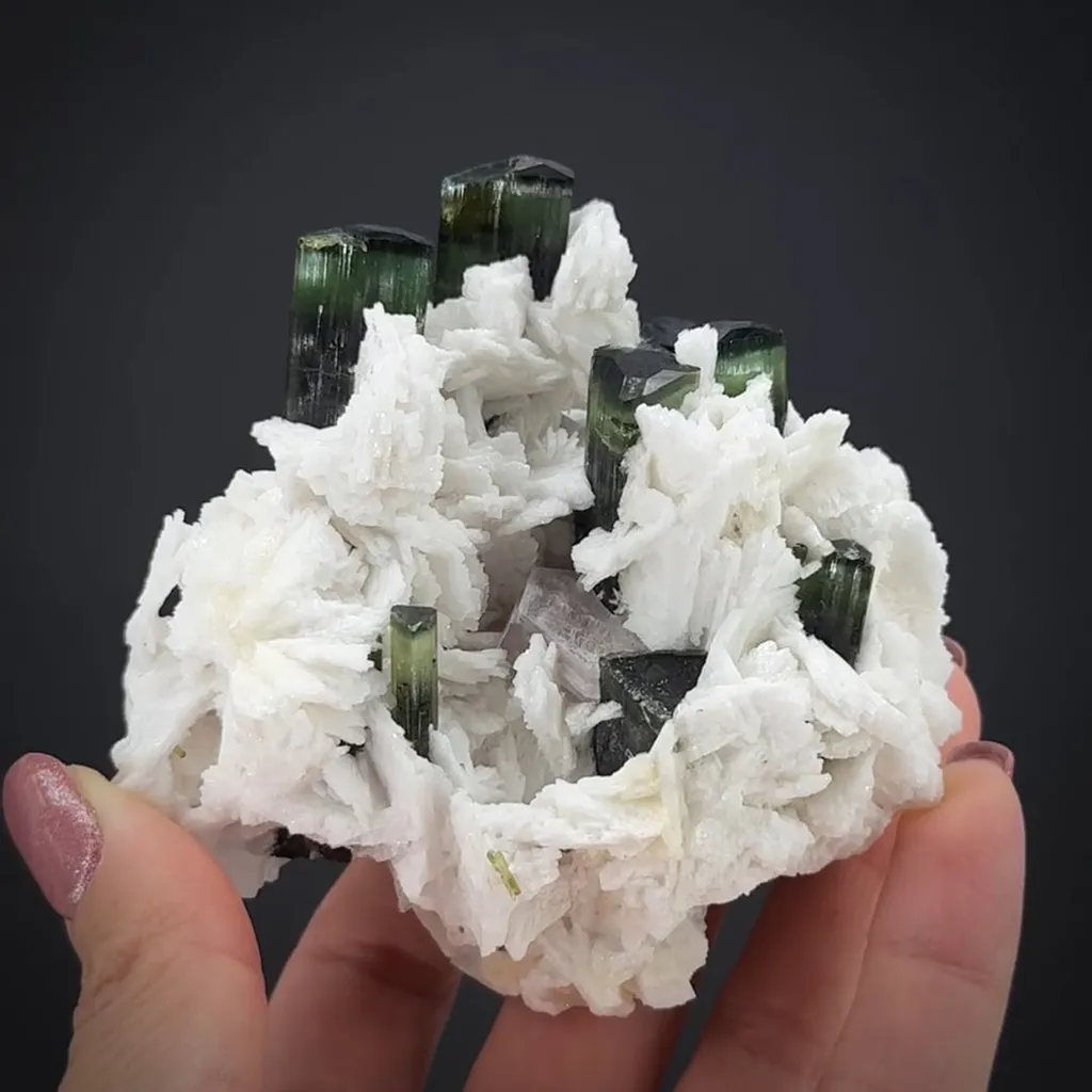 Elbaite Tourmaline and Lepidolite in Cleavelandite - image 2
