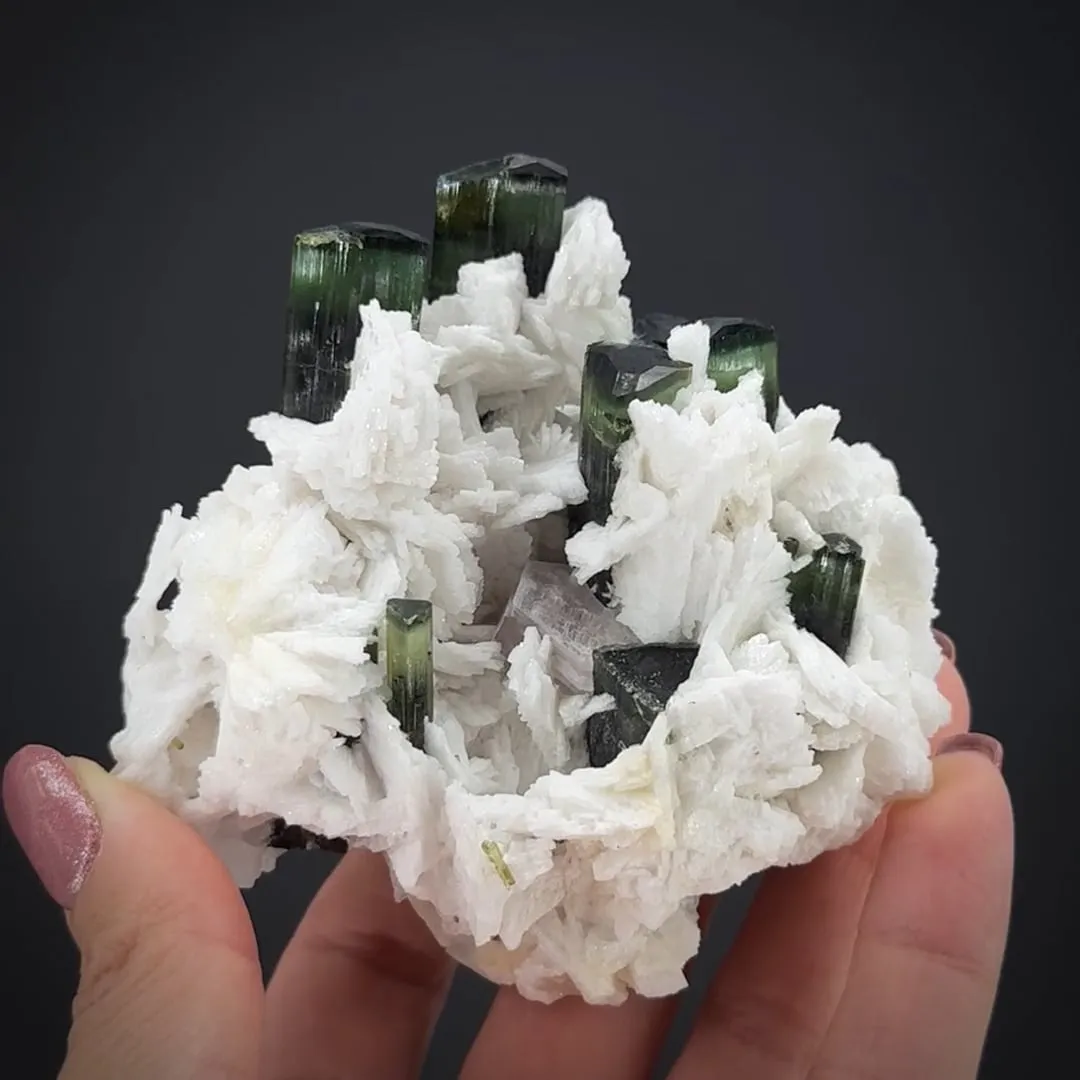 Elbaite Tourmaline and Lepidolite in Cleavelandite - image 2