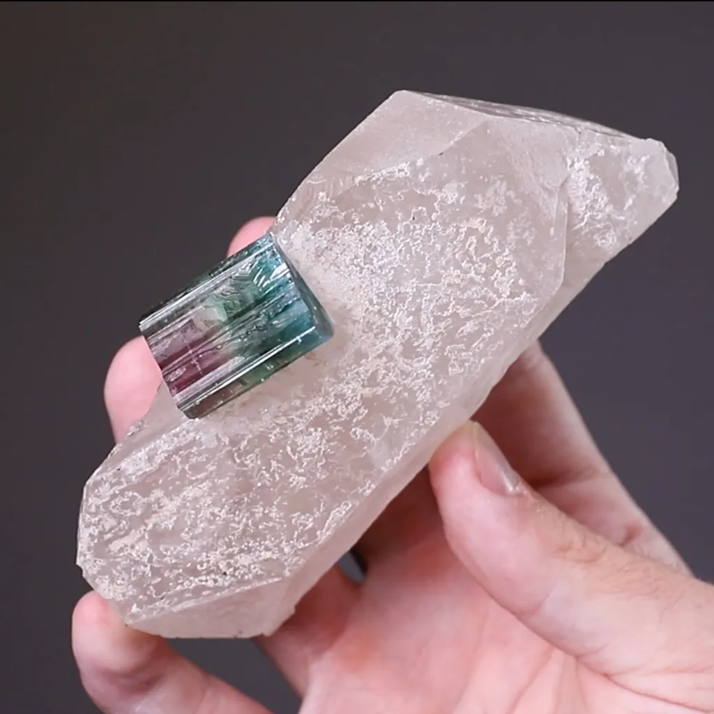 Elbaite Tourmaline on Quartz - image 3