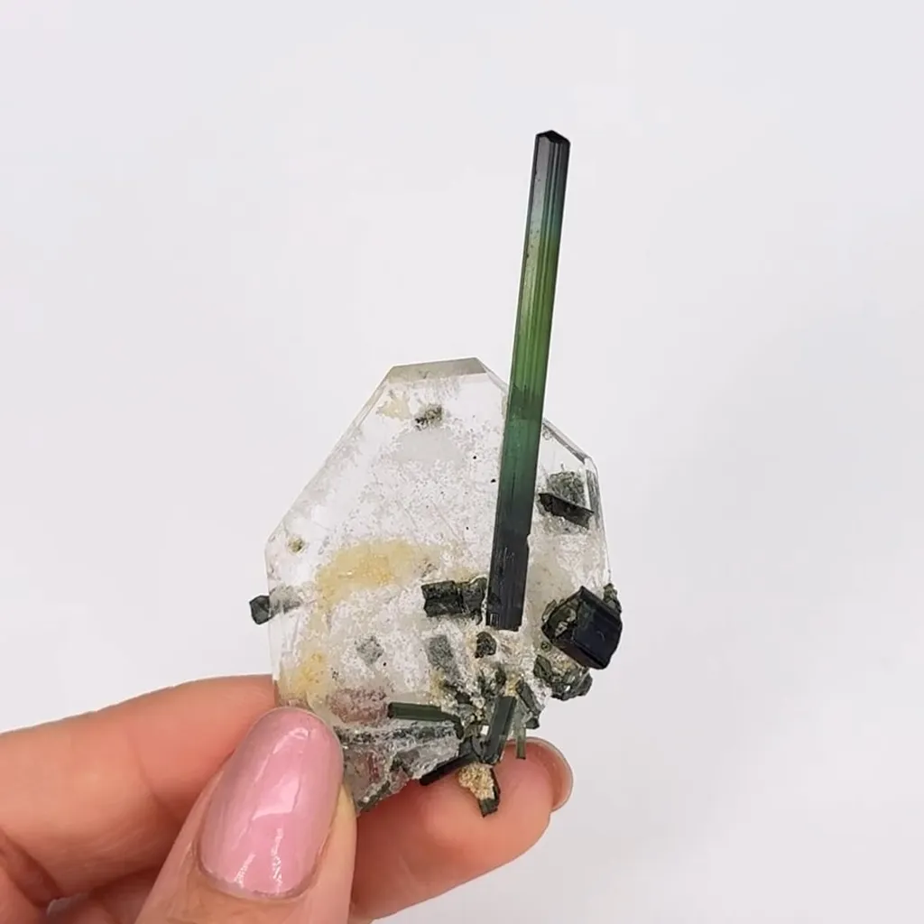Elbaite Tourmaline on Quartz - image 2