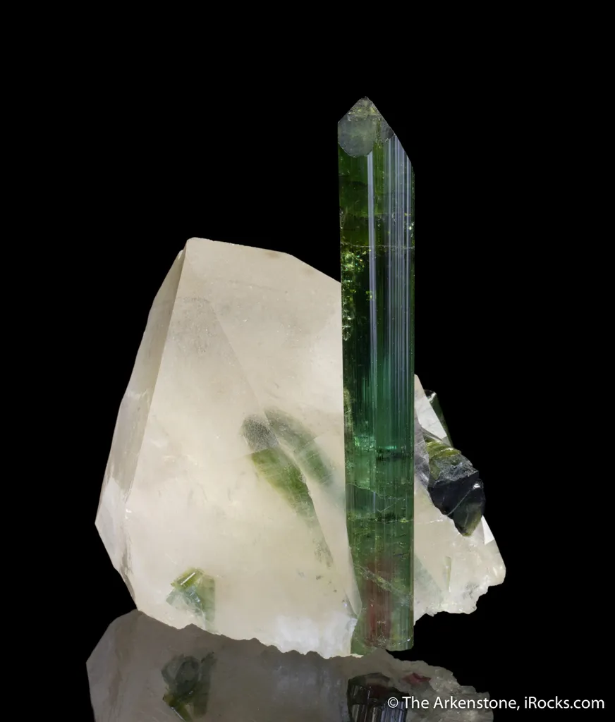 Elbaite Tourmaline, on Quartz image