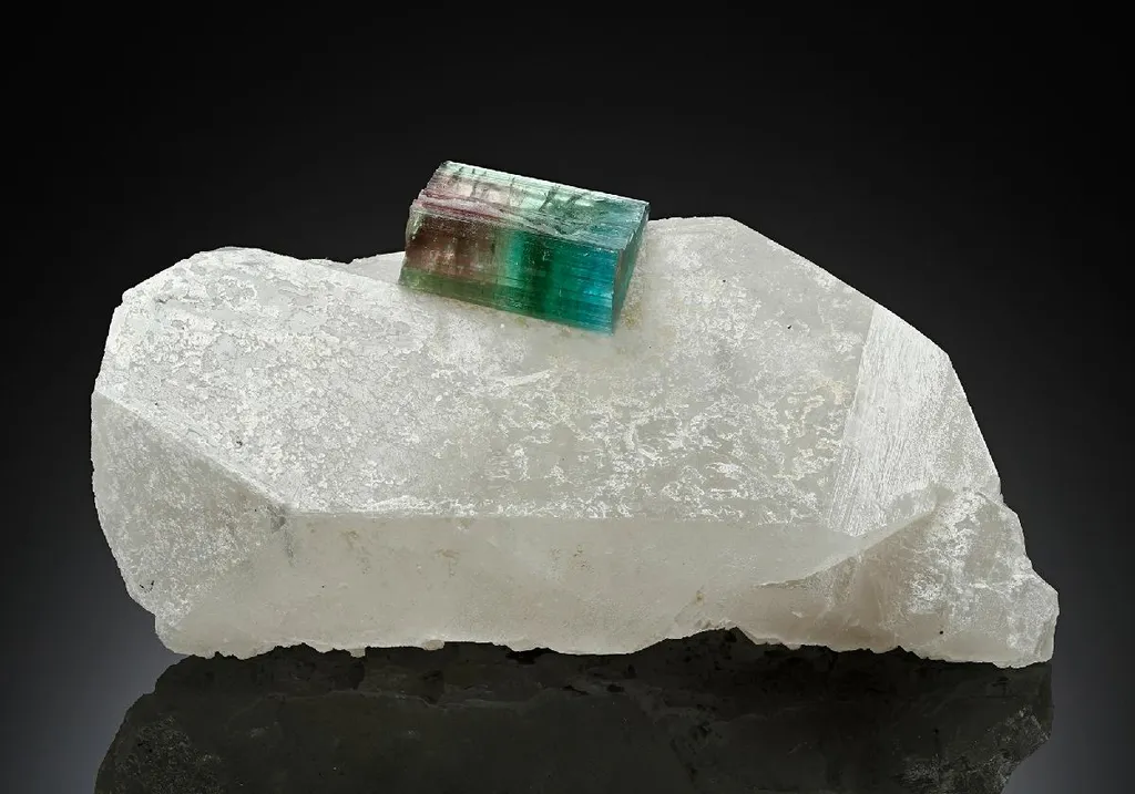 Elbaite Tourmaline on Quartz