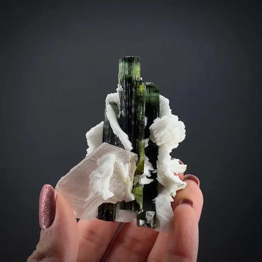 Elbaite Tourmaline with Lepidolite in Cleavelandite - image 2