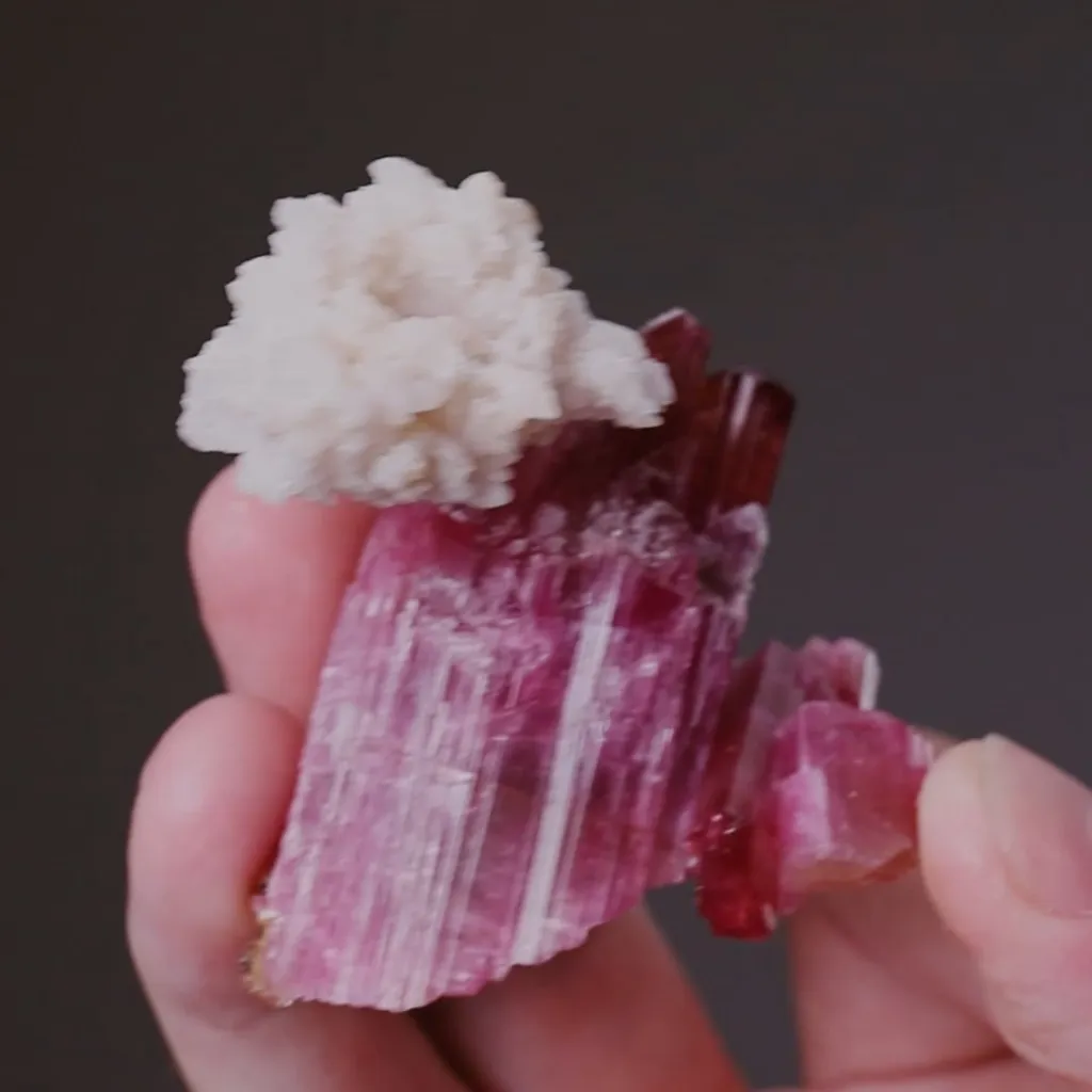 Elbaite - Tourmaline with Quartz and HYALITE - image 2
