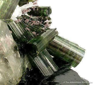 Elbaite Tourmaline with Quartz, Cleavelandite & Lepidolite on Tourmaline - image 6