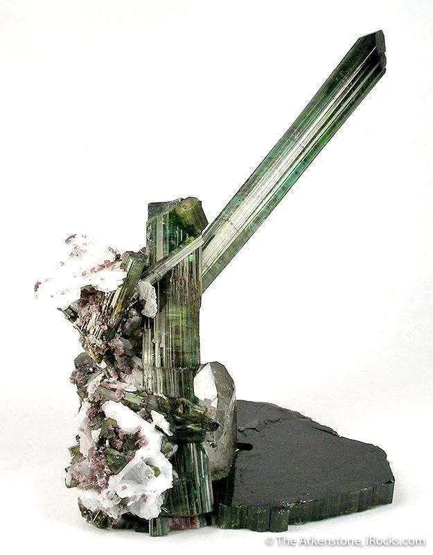 Elbaite Tourmaline with Quartz, Cleavelandite & Lepidolite on Tourmaline - image 2