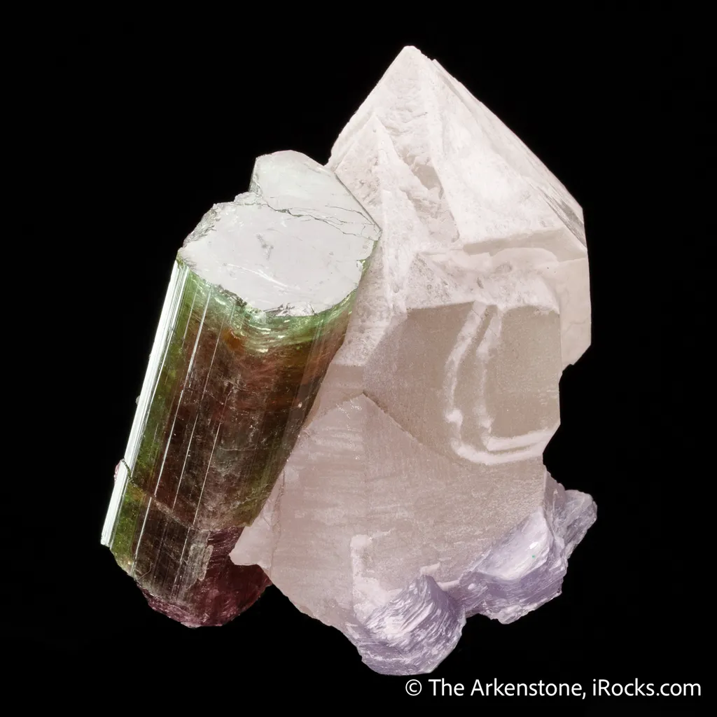 Elbaite Tourmaline with Quartz & Lepidolite - image 4
