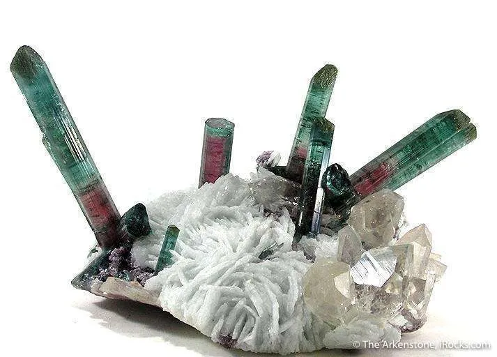 Elbaite Tourmaline with Quartz & Lepidolite on Cleavelandite - image 2