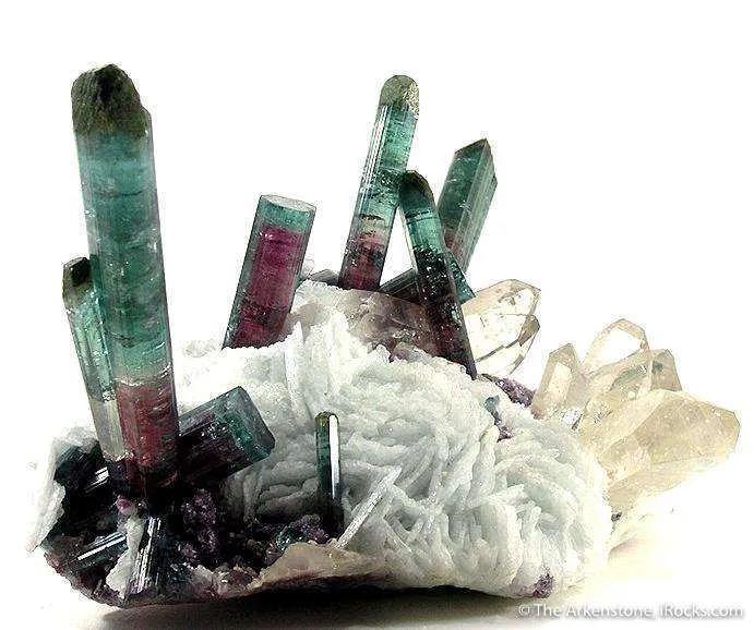 Elbaite Tourmaline with Quartz & Lepidolite on Cleavelandite - image 4