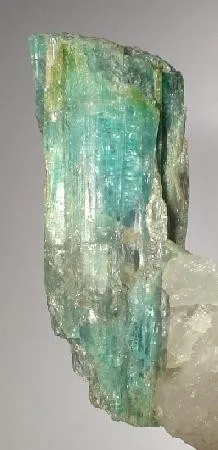 Elbaite (Var: Cuprian Elbaite), Quartz (Var: Milky Quartz) - image 2