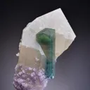 Elbaite var. Indicolite in Quartz with Lepidolite - image 1