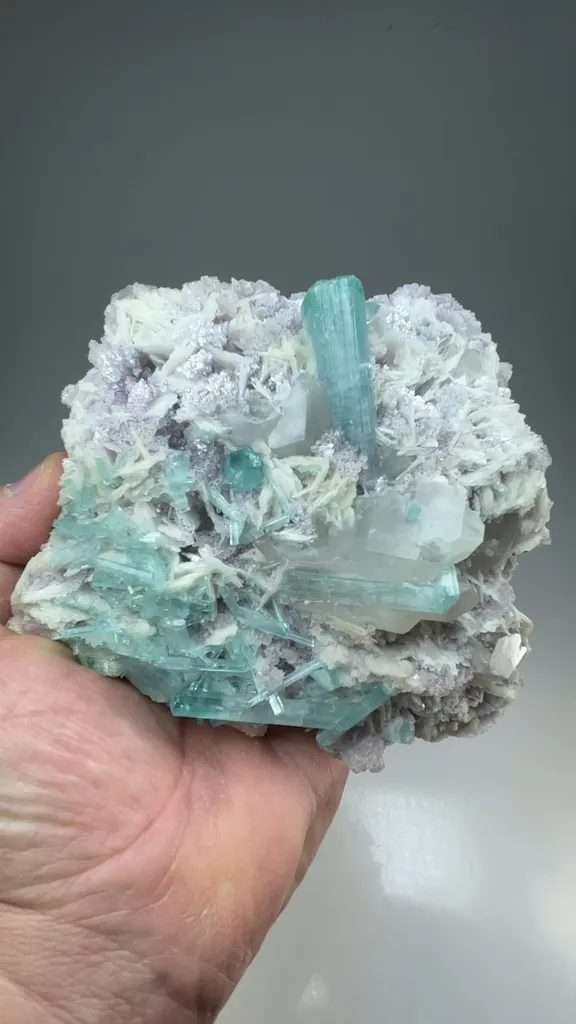 Elbaite with Albite, Lepidolite, Quartz - image 2