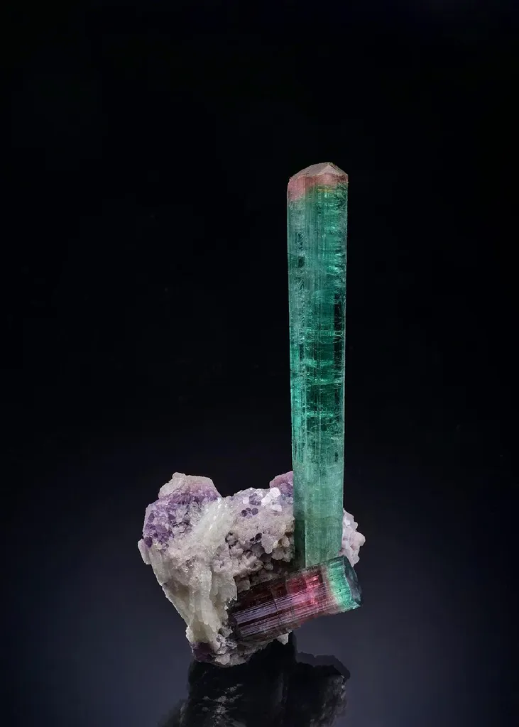 Elbaite with Cleavelandite and Lepidolite image
