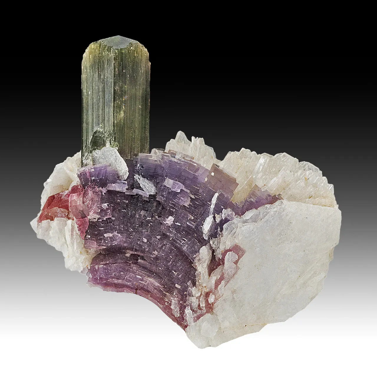 Elbaite with Lepidolite, Albite - image 1