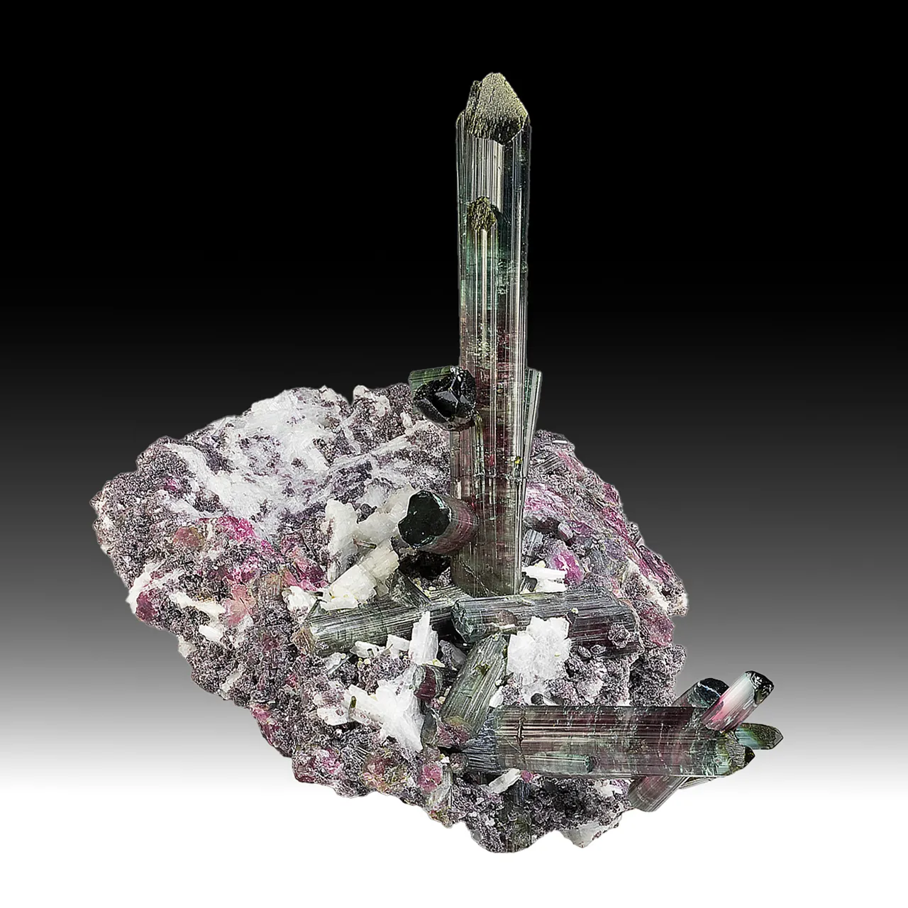Elbaite with Lepidolite, Albite (repaired) - image 1