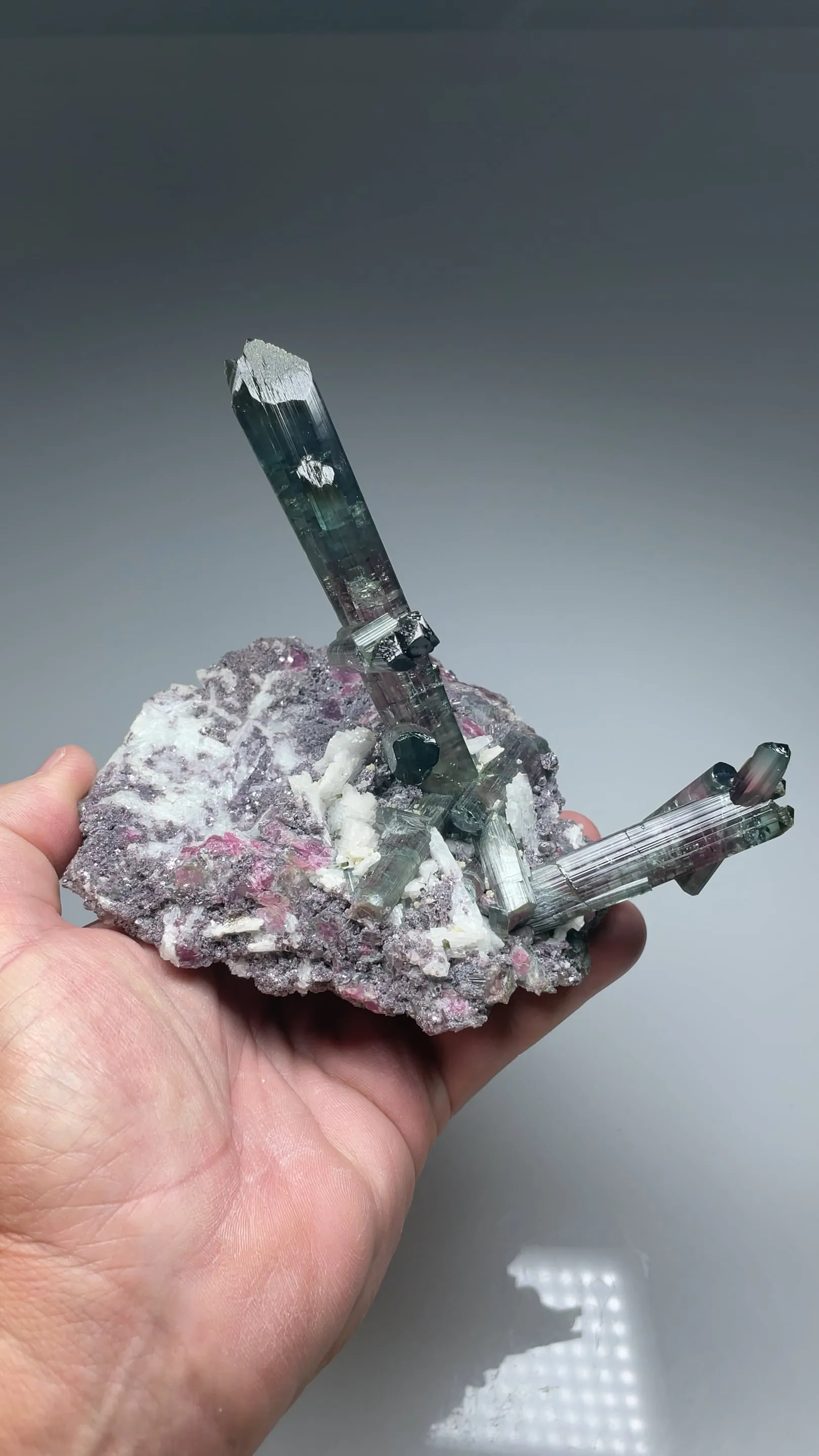 Elbaite with Lepidolite, Albite (repaired) - image 2