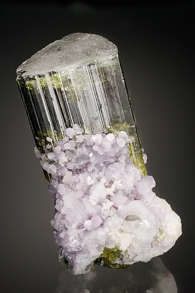 Elbaite with Lepidolite and Albite var. Cleavelandite - image 2