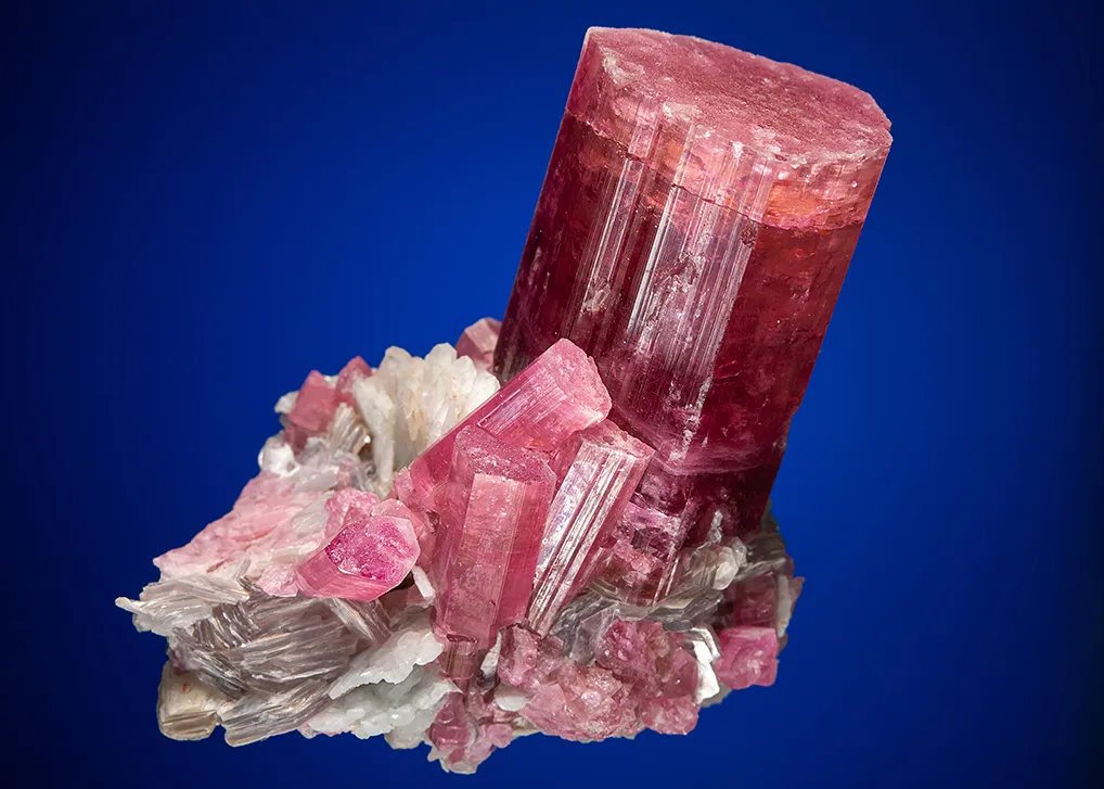 Elbaite with Lepidolite and Albite var. Cleavelandite image