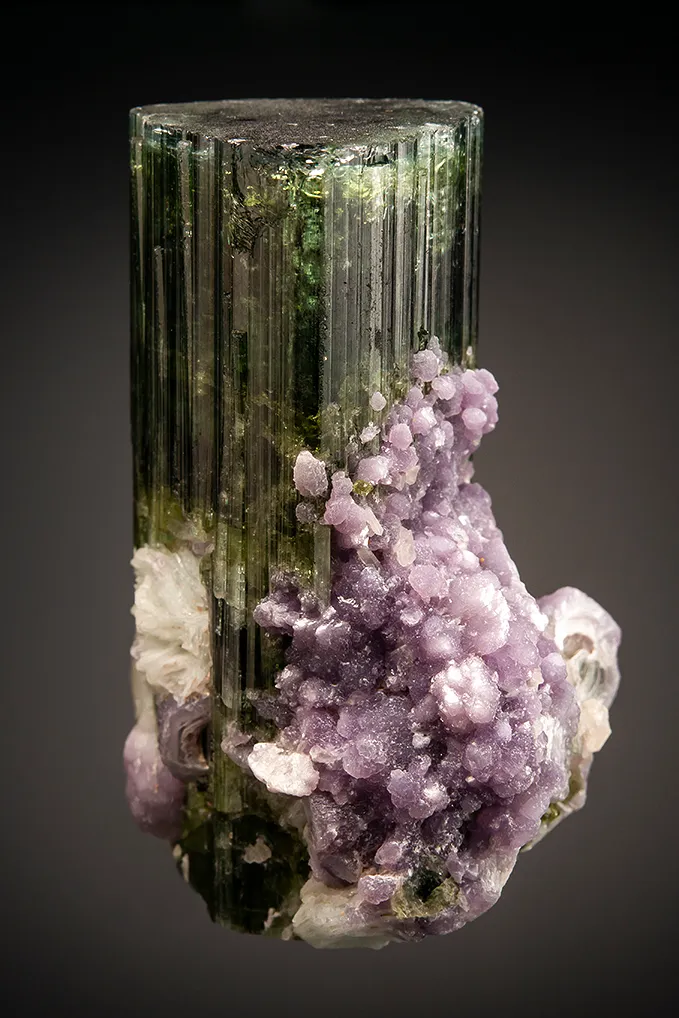 Elbaite with Lepidolite and Albite var. Cleavelandite image