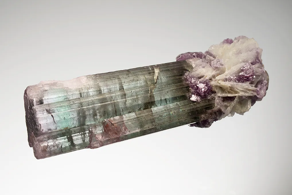 Elbaite with Lepidolite and Albite var. Cleavelandite - image 3