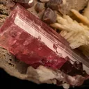 Elbaite with Lepidolite and Albite var. Cleavelandite on Microcline - image 2