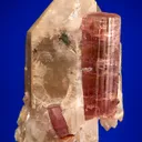 Elbaite with Lepidolite and Albite var. Cleavelandite on Quartz - image 1