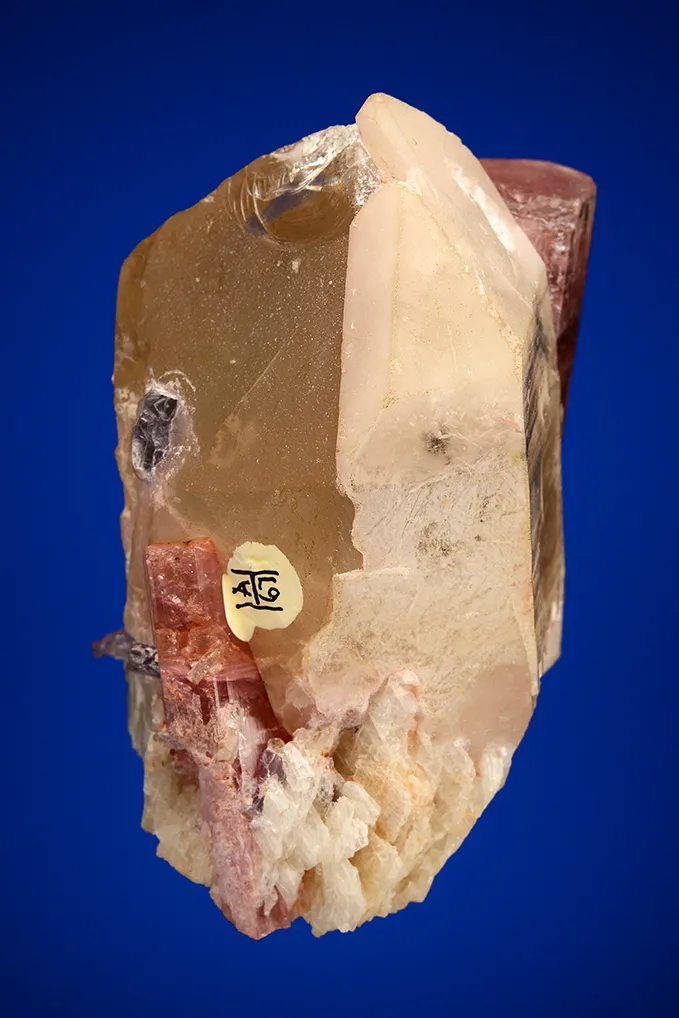 Elbaite with Lepidolite and Albite var. Cleavelandite on Quartz - image 4