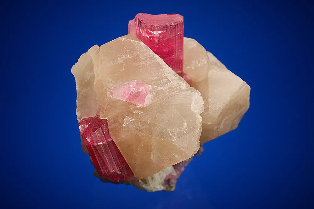 Elbaite with Lepidolite and Albite var. Cleavelandite on Quartz - image 4