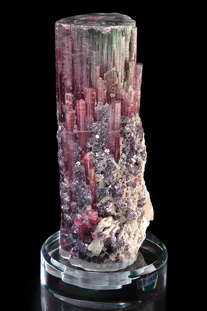 Elbaite with Lepidolite and Albite var. Cleavelandite (repaired) - image 2