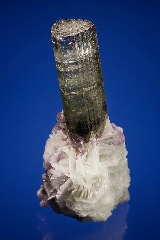 Elbaite with Lepidolite and Albite var. Cleavelandite (repaired) - image 2
