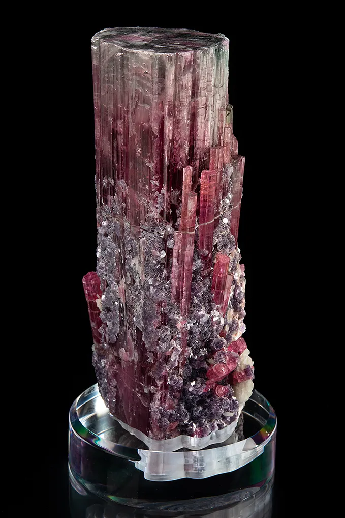 Elbaite with Lepidolite and Albite var. Cleavelandite (repaired) image
