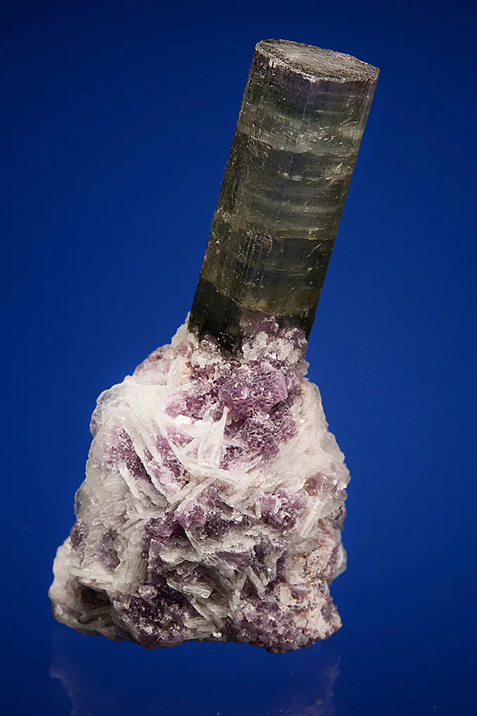 Elbaite with Lepidolite and Albite var. Cleavelandite (repaired) - image 4