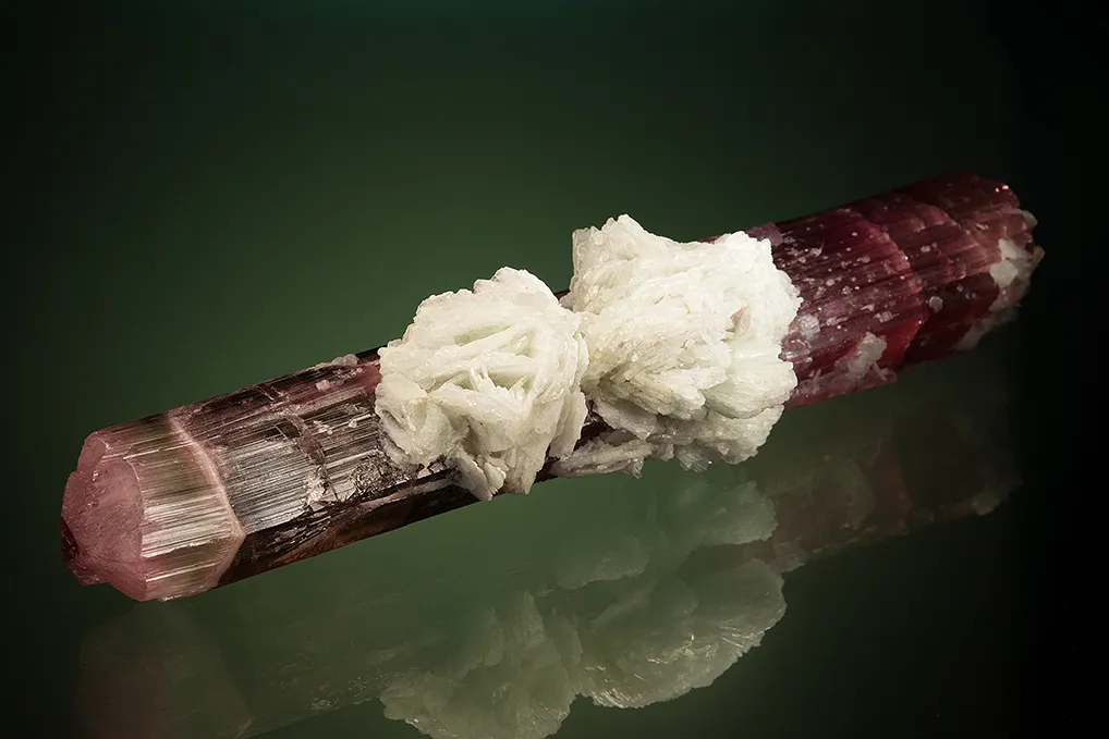 Elbaite with Lepidolite and Albite var. Cleavelandite (repaired) - image 2