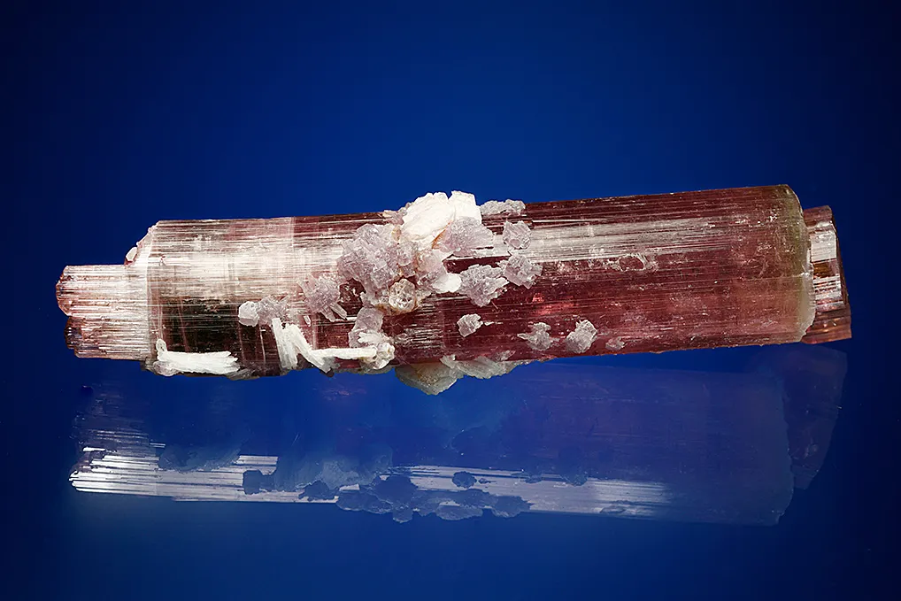 Elbaite with Lepidolite and Albite var. Cleavelandite (repaired) - image 3