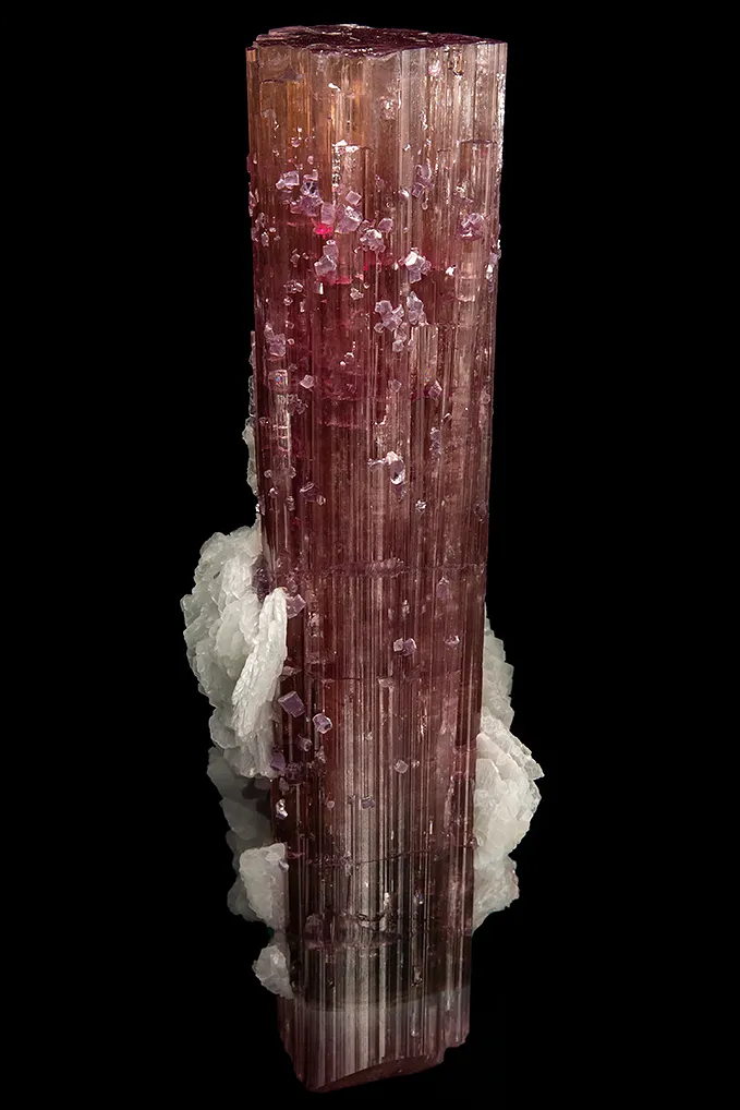 Elbaite with Lepidolite  and Albite var. Cleavelandite (repaired) image