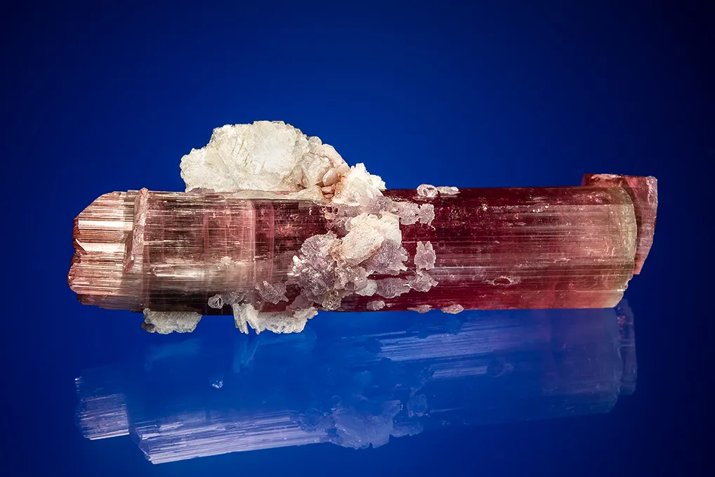 Elbaite with Lepidolite and Albite var. Cleavelandite (repaired) image