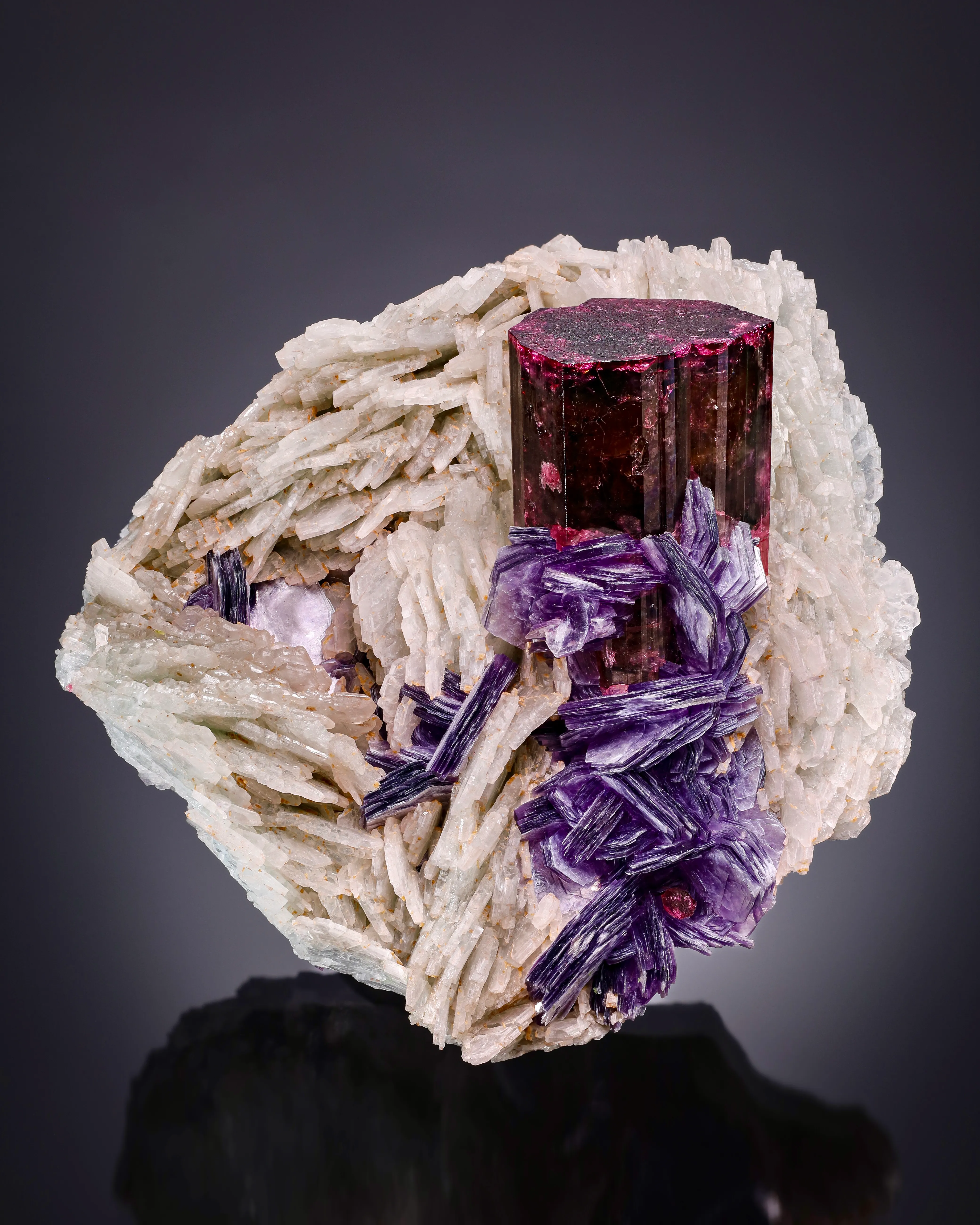 Elbaite with Lepidolite and Cleavelandite - image 1