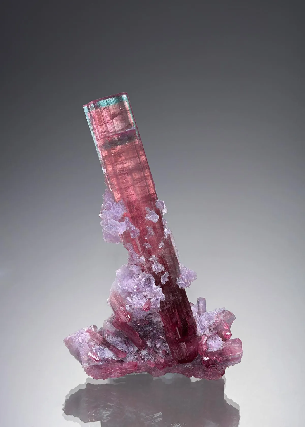 Elbaite with Lepidolite and Feldspar - image 1