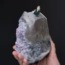 Elbaite with Lepidolite Hyalite, Cleavelandite on Quartz - image 2