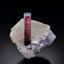 Elbaite with Lepidolite on Quartz - image 1