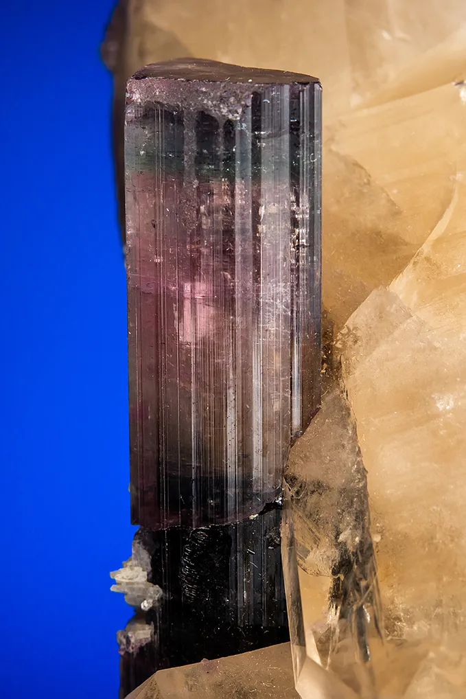 Elbaite with Lepidolite on Quartz (repaired) - image 2