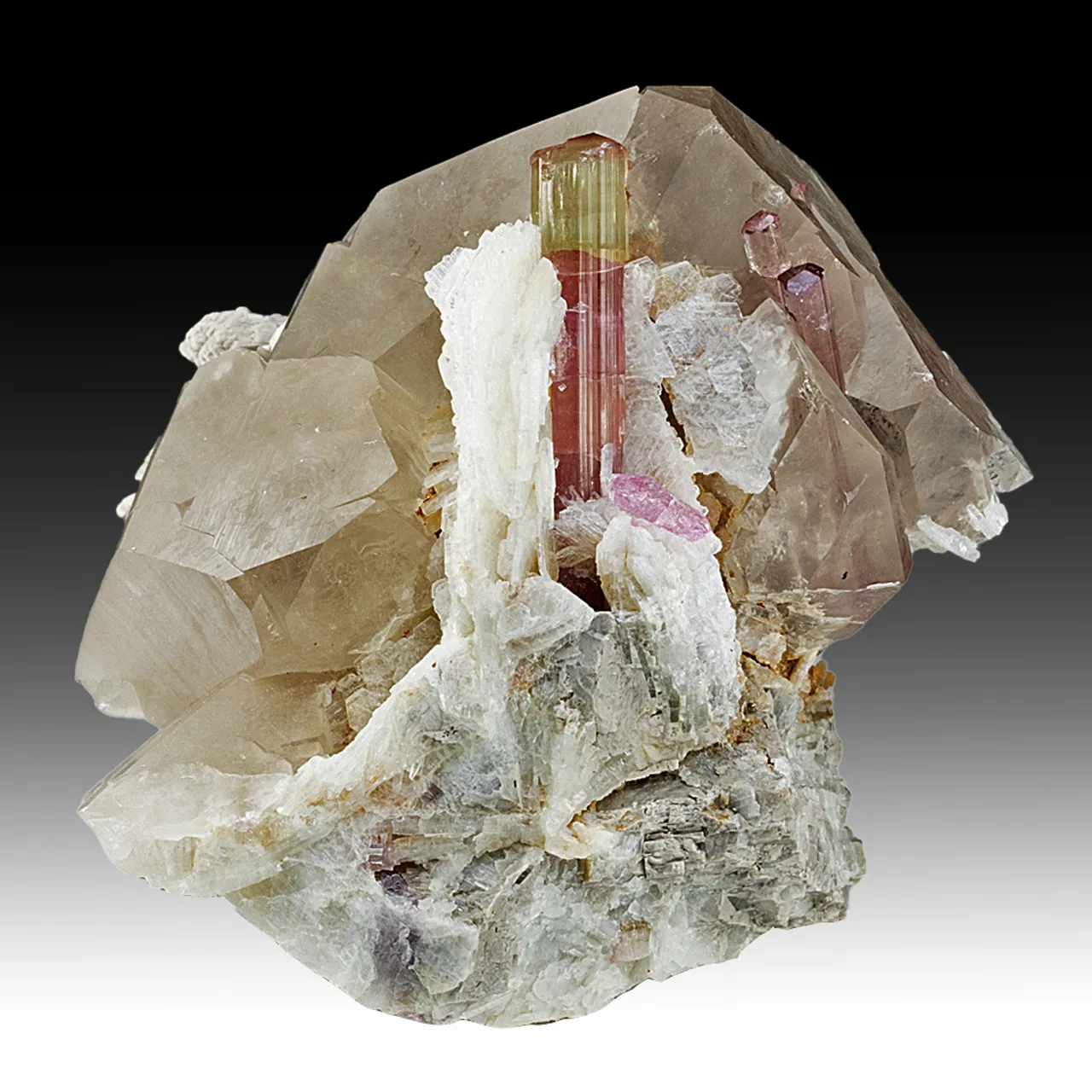 Elbaite with Quartz, Albite - image 1