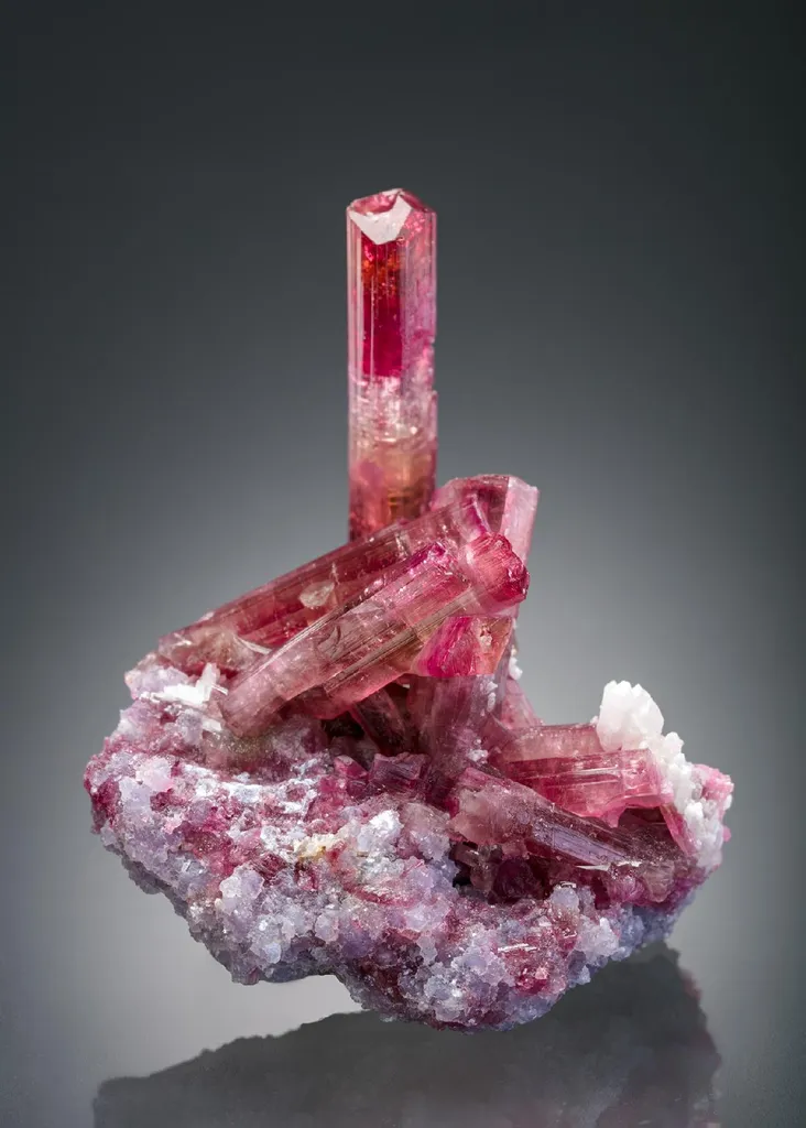 Elbaite with Quartz and Lepidolite image