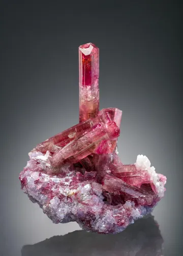 Elbaite with Quartz and Lepidolite