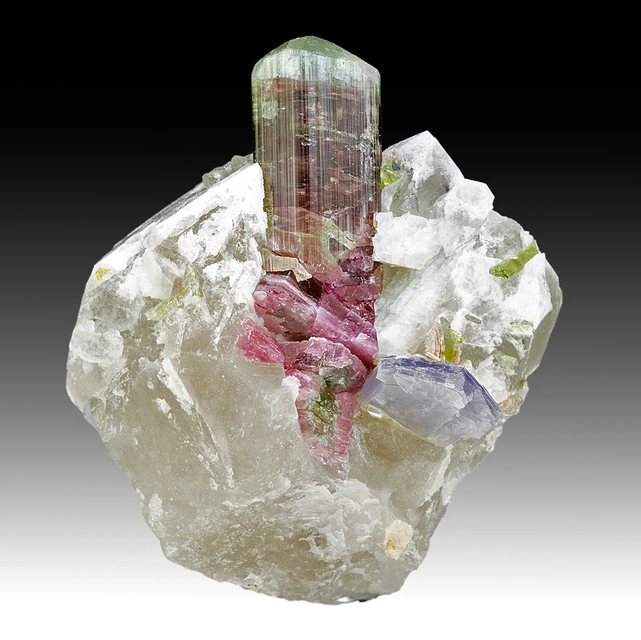 Elbaite with Quartz, Lepidolite - image 1