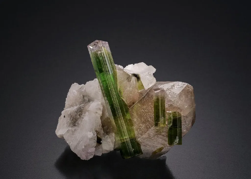 Elbaite with Smoky Quartz and Cleavelandite image