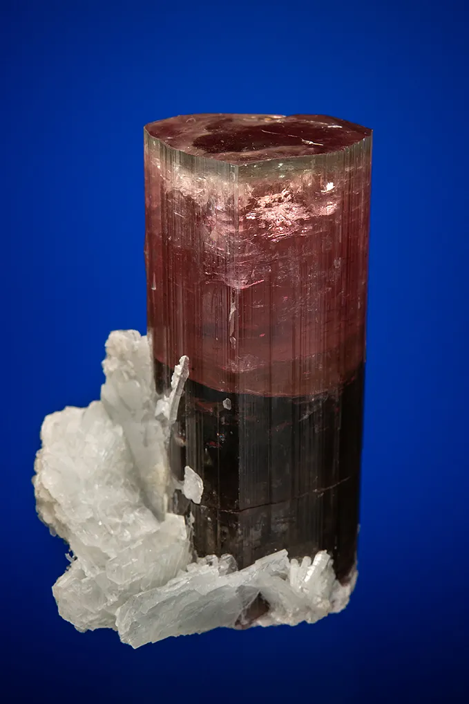 Elbaite with Stilbite and Albite var. Cleavelandite (repaired) image