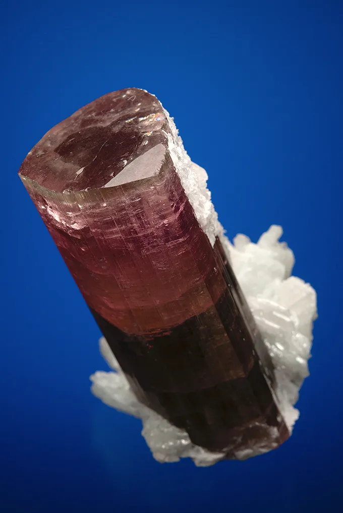 Elbaite with Stilbite and Albite var. Cleavelandite (repaired) - image 4